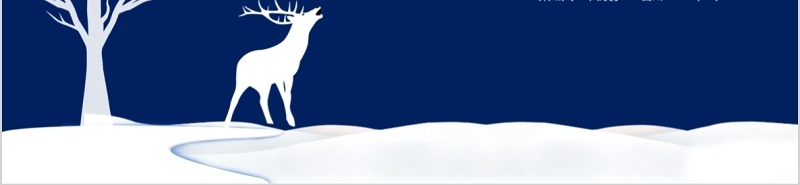 蓝色背景冰雪麋鹿圣诞节活动策划PPT模板