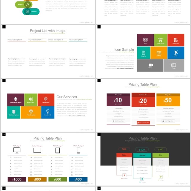 创意产品价格标签目录可视化图表PPT可插图排版素材模板Six - Powerpoint Template