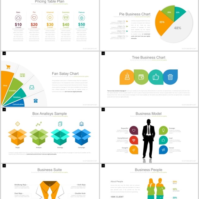 创意产品价格标签目录可视化图表PPT可插图排版素材模板Six - Powerpoint Template