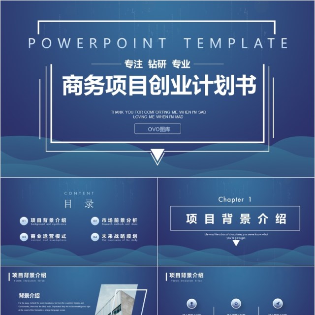 商务项目创业计划书PPT模板
