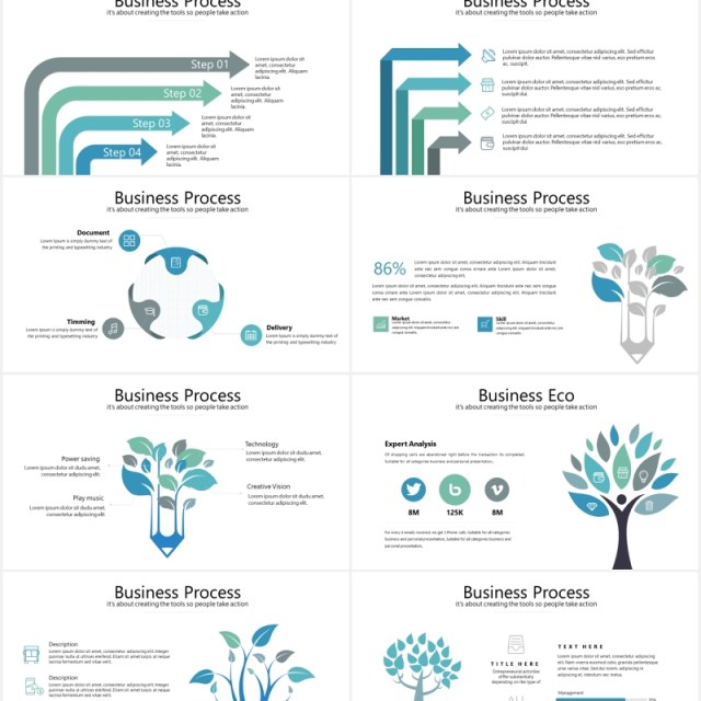 简约商务工作汇报箭头流程图信息图表PPT模板turkish powerpoint