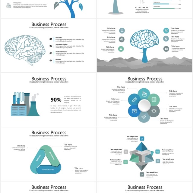 简约商务工作汇报箭头流程图信息图表PPT模板turkish powerpoint