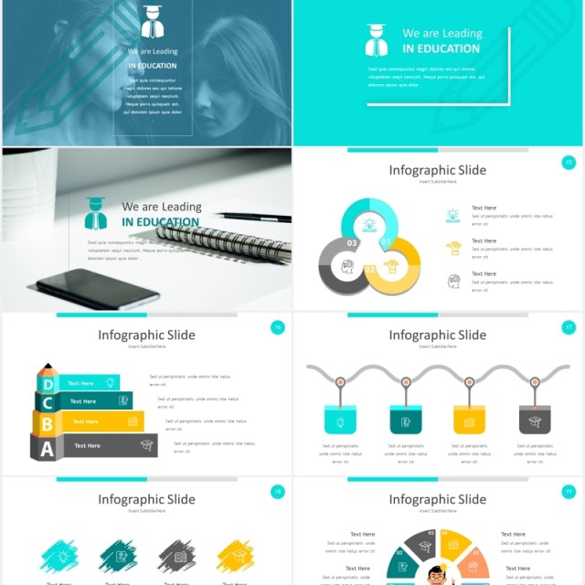 教育工作汇报数据图表可视化PPT素材模板educa powerpoint template