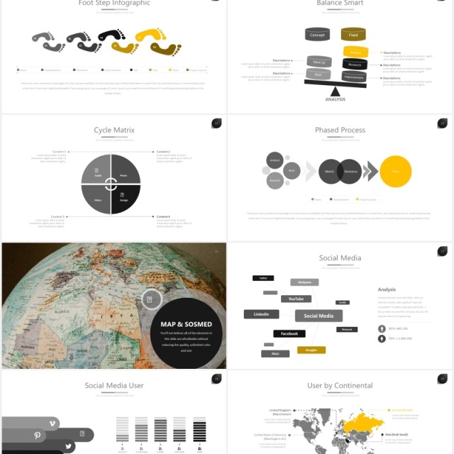 商务简约通用PPT素材模板ten powerpoint template