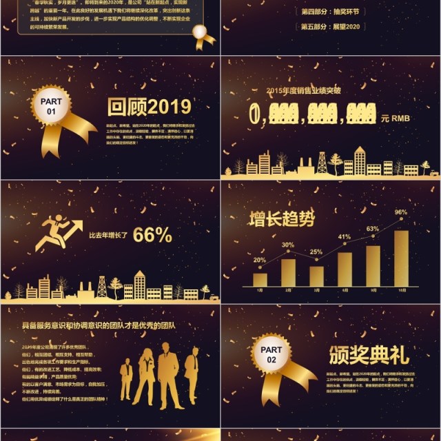 迎战2020颁奖典礼公司年会策划PPT模板 迎战2020颁奖典礼公司年会策划PPT模板
