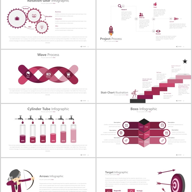 紫色简约项目宣传介绍可视化图表PPT图片排版设计模板Dunde Powerpoint