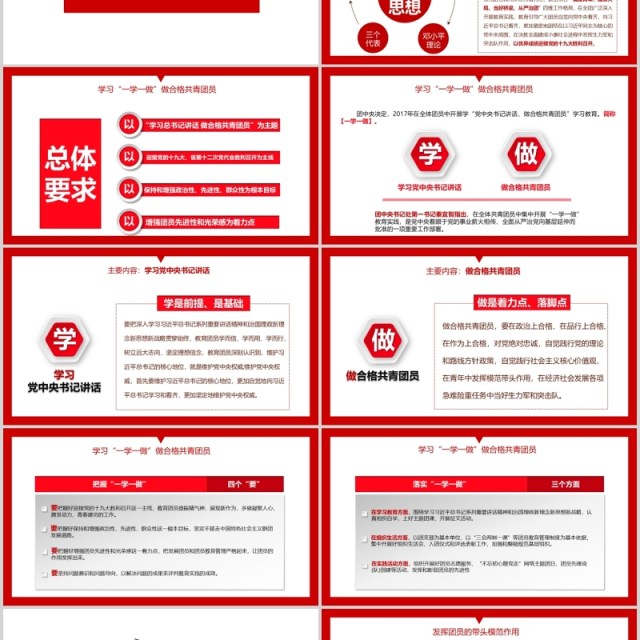 复古做合格共青团员五四青年节培训教育课件PPT模板