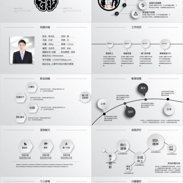 高端质感个人简历竞聘动态PPT模板
