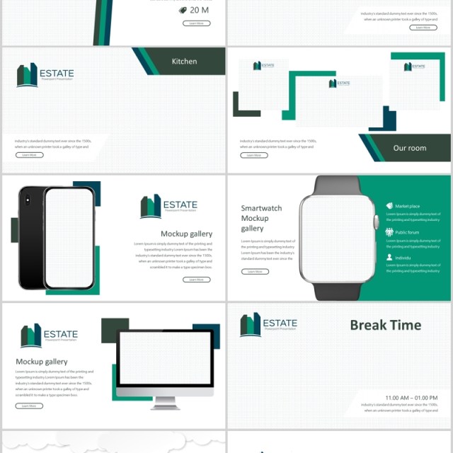 公司介绍企业宣传PPT版式模板Estate  Powerpoint Template