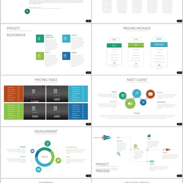 创意图片排版并列关系图PPT素材模板Bentol Powerpoint