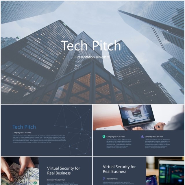 商业项目宣传技术推介展示PPT模板tech pitch powerpoint template