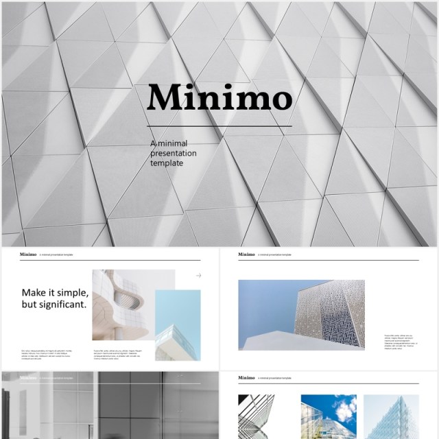 现代商务简约公司宣传PPT模板minimo modern minimal powerpoint template