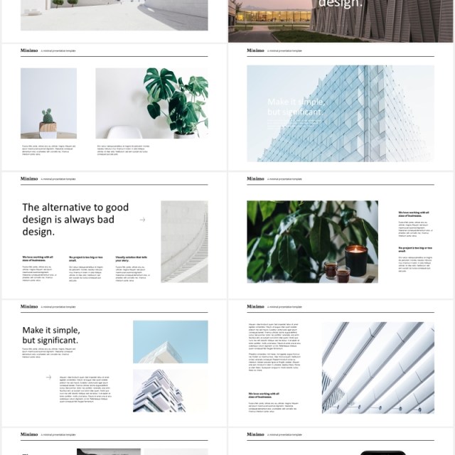 现代商务简约公司宣传PPT模板minimo modern minimal powerpoint template