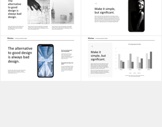 现代商务简约公司宣传PPT模板minimo modern minimal powerpoint template