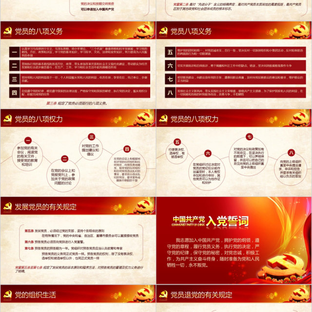 大气新党章党课学习PPT模板 大气新党章党课学习PPT模板