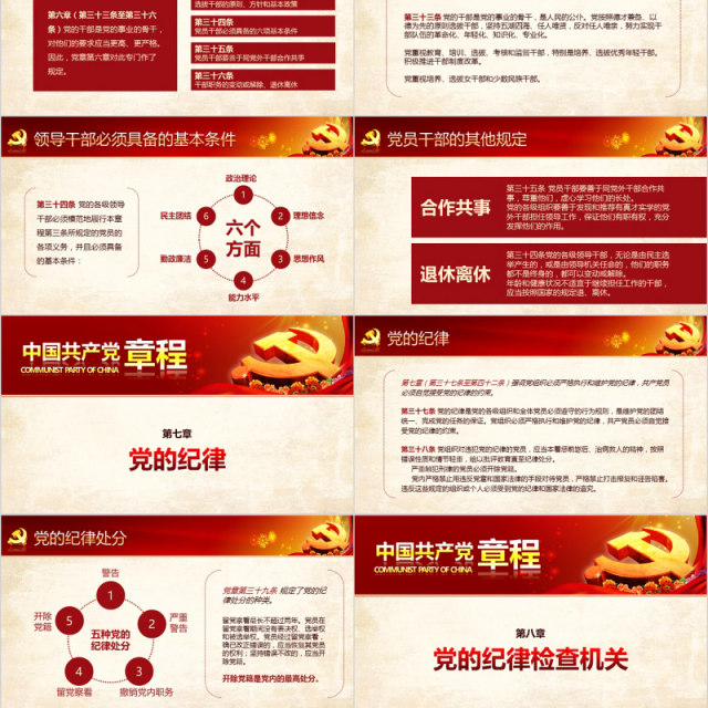 大气新党章党课学习PPT模板 大气新党章党课学习PPT模板