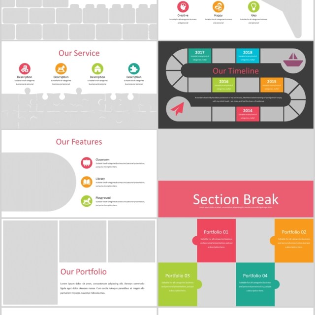 儿童趣味教育宣传课件PPT照片排版设计模板Childhood - Playful Powerpoint Template 儿童趣味教育宣传课件PPT照片排版设计模板Childhood - Playful Powerpoint Template