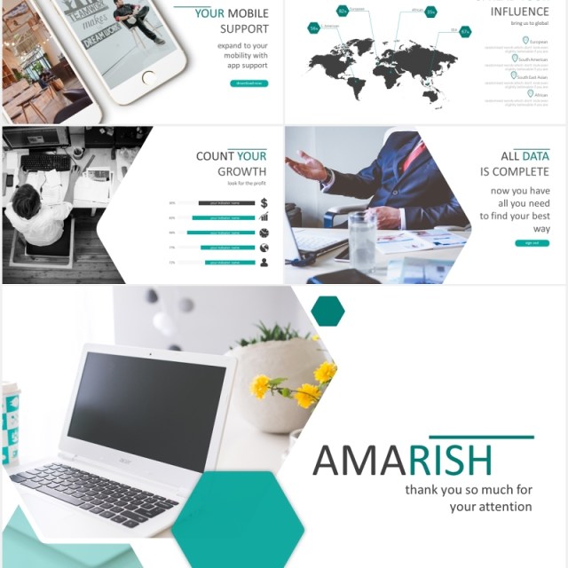 简约公司项目宣传介绍工作报告PPT模板amarish powerpoint template