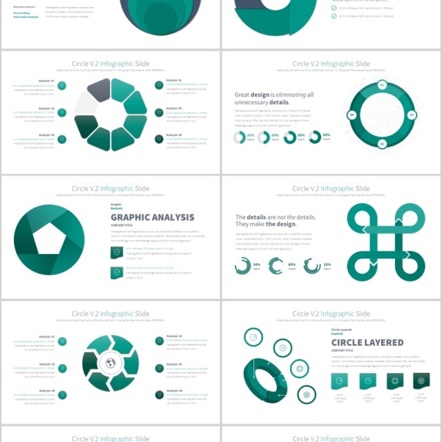 圆形圆圈PPT信息图表模板CIRCLES V.2 PowerPoint Infographics Slides