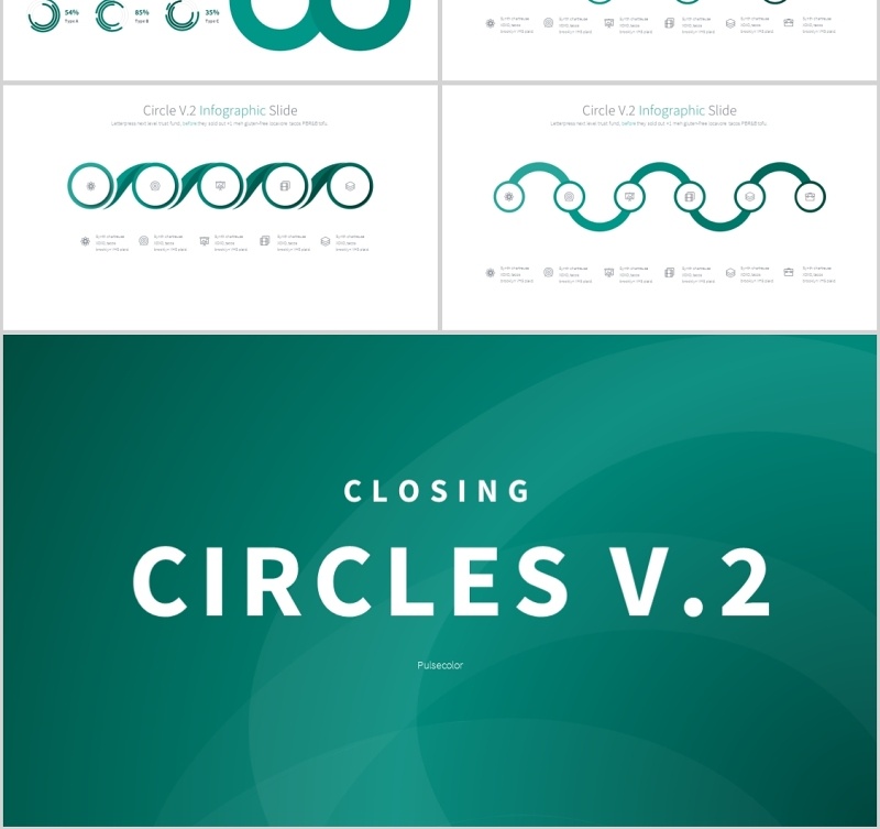 圆形圆圈PPT信息图表模板CIRCLES V.2 PowerPoint Infographics Slides