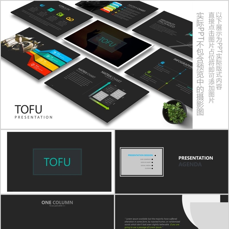 高端公司简介产品介绍PPT版式设计模板Tofu Powerpoint