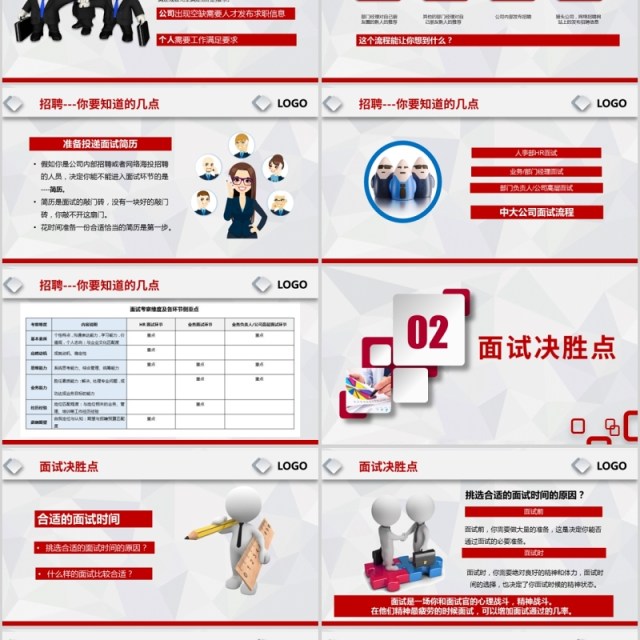 红色简洁应聘面试技巧培训PPT模板 红色简洁应聘面试技巧培训PPT模板