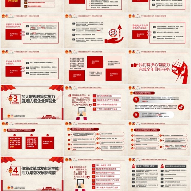 全国2020年两会政府工作报告学习解读PPT模板 全国2020年两会政府工作报告学习解读PPT模板