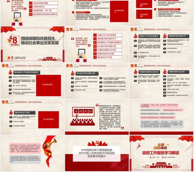 全国2020年两会政府工作报告学习解读PPT模板 全国2020年两会政府工作报告学习解读PPT模板
