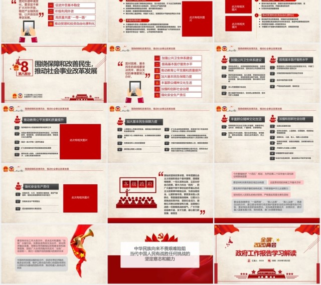 全国2020年两会政府工作报告学习解读PPT模板