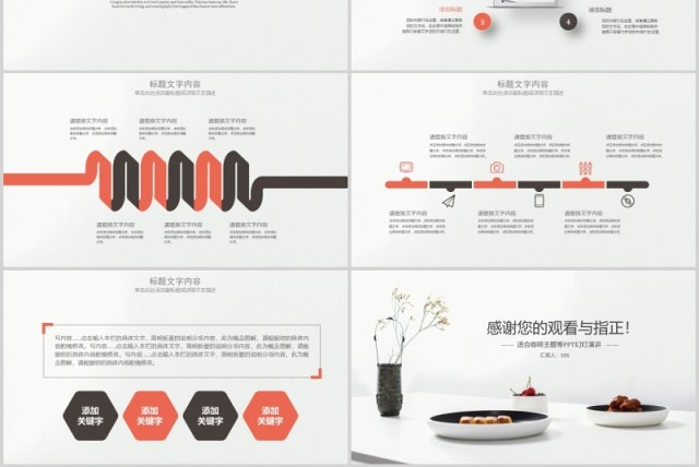 简洁咖啡厅餐饮美食动态PPT模板