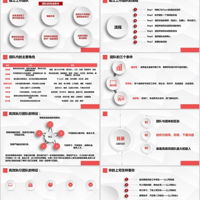 简约大气红色商务微粒体团队凝聚力汇报总结会议PPT模板
