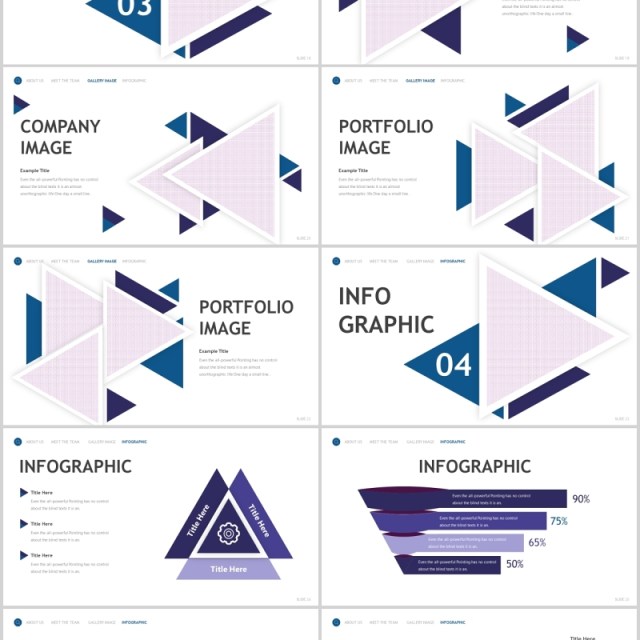 三角形创意图形公司简介产品宣传PPT版式模板Amplash - Powerpoint Template