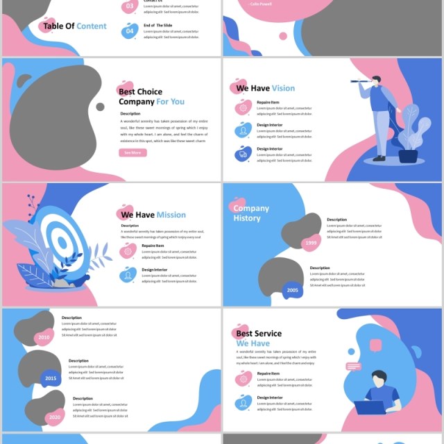 蓝粉色创意图片排版教育行业PPT模板Innenraum - Abstract Powerpoint Template 蓝粉色创意图片排版教育行业PPT模板Innenraum - Abstract Powerpoint Template