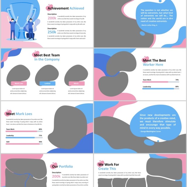 蓝粉色创意图片排版教育行业PPT模板Innenraum - Abstract Powerpoint Template 蓝粉色创意图片排版教育行业PPT模板Innenraum - Abstract Powerpoint Template