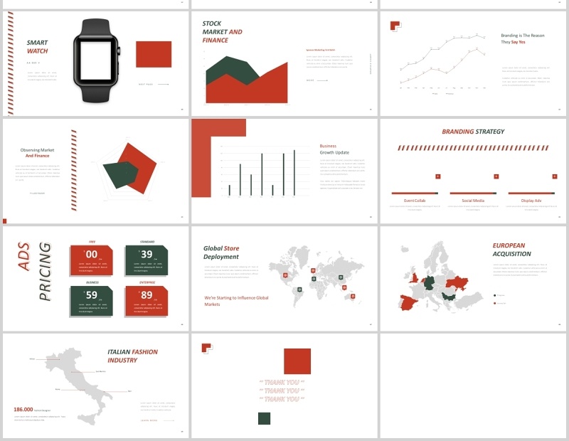 简约图片占位符排版设计PPT模板Spike Powerpoint