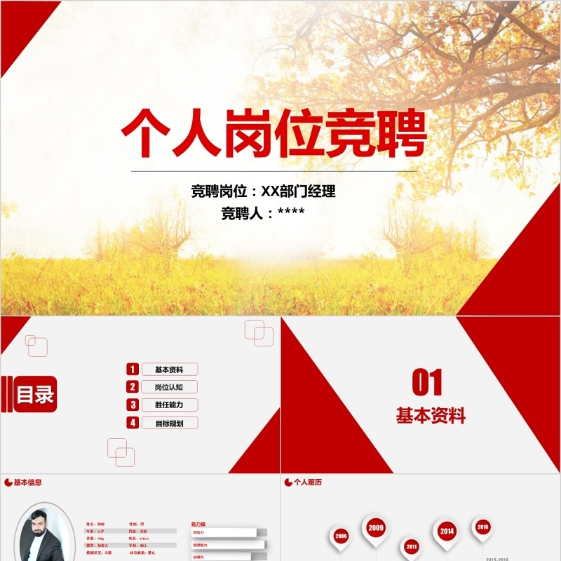 个人岗位竞聘精选PPT模板