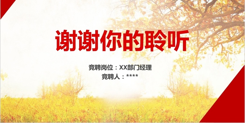 个人岗位竞聘精选PPT模板