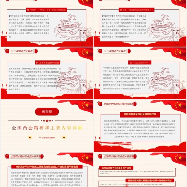 聚焦全国两会学习政府工作报告内容解读PPT模板 聚焦全国两会学习政府工作报告内容解读PPT模板