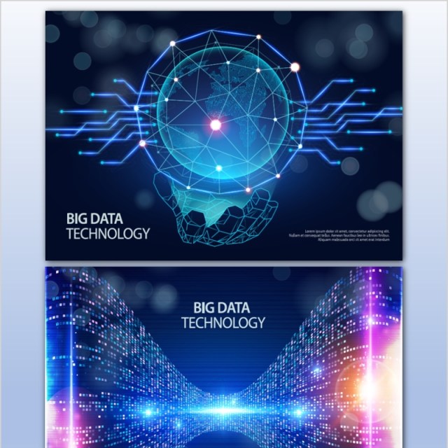 31款5G时代大数据网络技术海报创意展板海报AI矢量素材模板