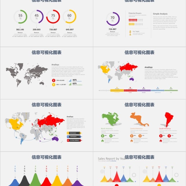 表单表格流程图漏斗图世界地图信息可视化PPT图表