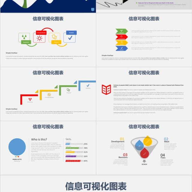 表单表格流程图漏斗图世界地图信息可视化PPT图表