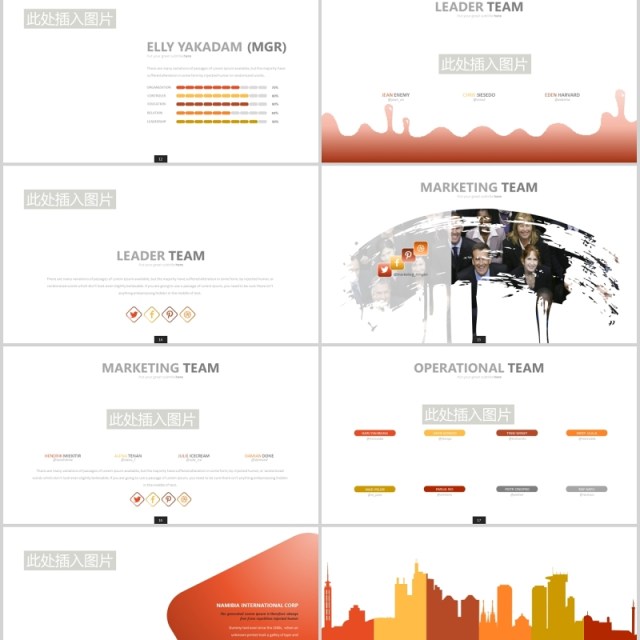 创意图片占位符公司宣传介绍通用PPT可视化图表模板NAMIBIA Powerpoint