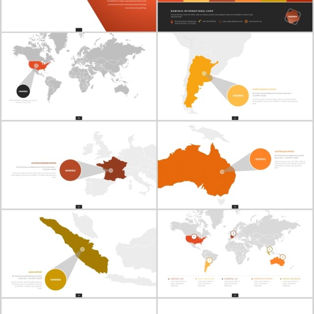 创意图片占位符公司宣传介绍通用PPT可视化图表模板NAMIBIA Powerpoint