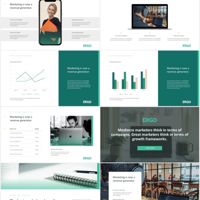 高端简约商业计划报告PPT模板ergo business pitch powerpoint template