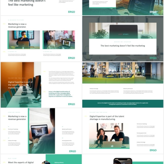 高端简约商业计划报告PPT模板ergo business pitch powerpoint template