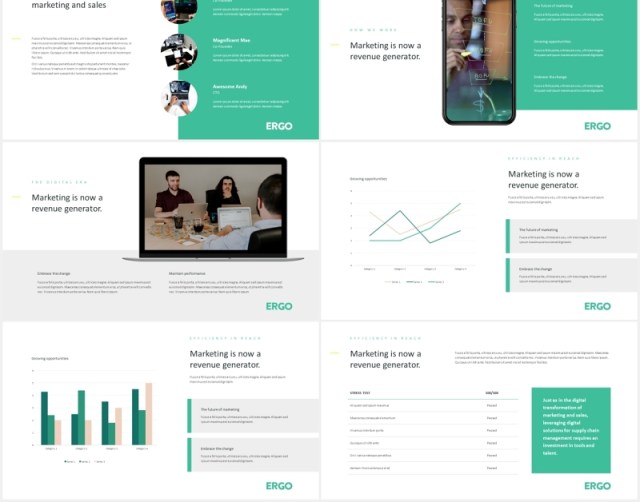 高端简约商业计划报告PPT模板ergo business pitch powerpoint template