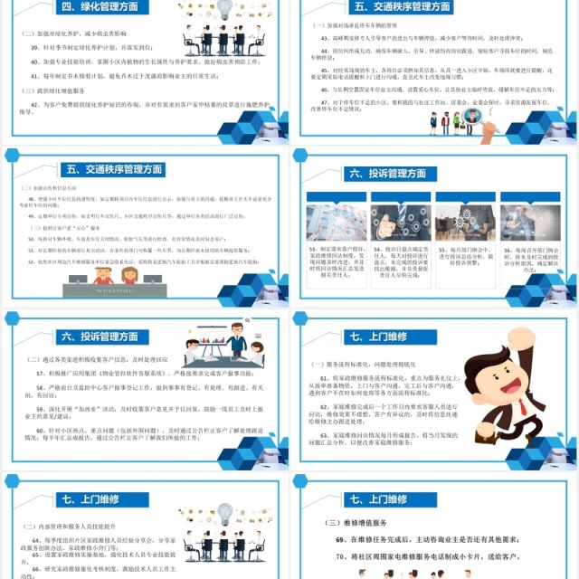 蓝色简约物业管理品质提升PPT模板 蓝色简约物业管理品质提升PPT模板