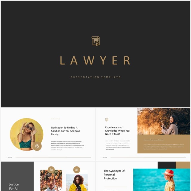 时尚个人简历展示PPT模板lawyer elegant cv powerpoint template