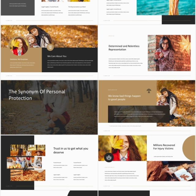 时尚个人简历展示PPT模板lawyer elegant cv powerpoint template