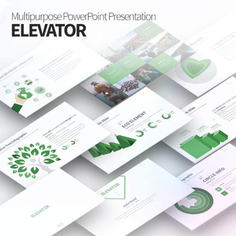 分层阶梯多功能PPT信息图表模板ELEVATOR Multipurpose PowerPoint Presentation Template